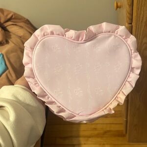 Stoney Clover Lane High Tea Printed Ruffle Heart Pouch Cakes & Scones